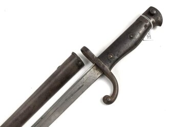Belgien,Seitengewehr Modell 1882, ungereinigt, Klingenlänge 52,22,  Gesamtlänge 67,3 cm somit etwas länger als gewöhnlich,