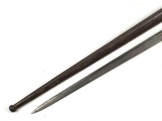 Belgien,Seitengewehr Modell 1882, ungereinigt, Klingenlänge 52,22,  Gesamtlänge 67,3 cm somit etwas länger als gewöhnlich,