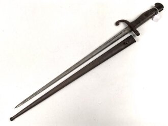 Belgien,Seitengewehr Modell 1882, ungereinigt, Klingenlänge 52,22,  Gesamtlänge 67,3 cm somit etwas länger als gewöhnlich,