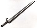 Belgien,Seitengewehr Modell 1882, ungereinigt, Klingenlänge 52,22,  Gesamtlänge 67,3 cm somit etwas länger als gewöhnlich,