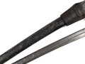 Österreich, Seitengewehr Modell 1870, ungereinigt, mit Koppelschuh, Herstellermarke auf Klingenansatz, Drückerfede bzw Drückerknopf entfernt und mit Zinn ausgefüllt,
