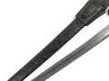 Österreich, Seitengewehr Modell 1870, ungereinigt, mit Koppelschuh, Herstellermarke auf Klingenansatz, Drückerfede bzw Drückerknopf entfernt und mit Zinn ausgefüllt,