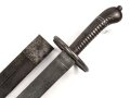 Württemberg, Infanterie Faschinenmesser Modell 1829, Truppenstempel auf Parierstange, diese abgeändert wie zu einem Katzbalger gehörig, ungleicher  Truppenstempel  auf Scheidenhaken, Stück wohl für historische Aufführungen abgeändert