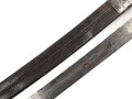Württemberg, Infanterie Faschinenmesser Modell 1829, Truppenstempel auf Parierstange, diese abgeändert wie zu einem Katzbalger gehörig, ungleicher  Truppenstempel  auf Scheidenhaken, Stück wohl für historische Aufführungen abgeändert