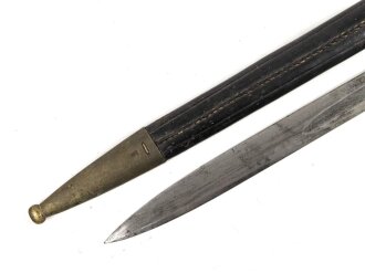Preußen, Kaiserreich, Seitengewehr Modell 1871, nummerngleicher Truppenstempel, Hersteller Lüneschloß Solingen, Abnahmestempel W 74, ungereinigtes Stück
