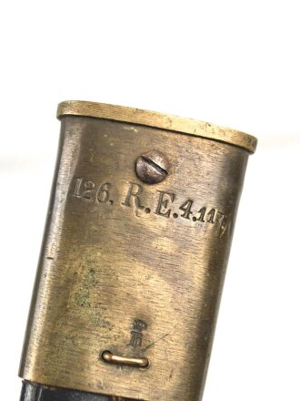 Preußen, Kaiserreich, Seitengewehr Modell 1871, nummerngleicher Truppenstempel, Hersteller Lüneschloß Solingen, Abnahmestempel W 74, ungereinigtes Stück
