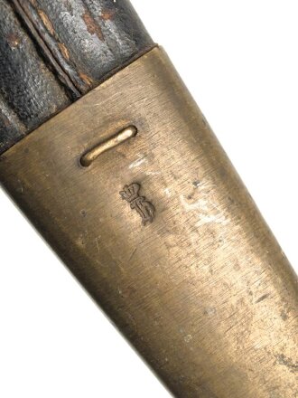 Preußen, Kaiserreich, Seitengewehr Modell 1871, nummerngleicher Truppenstempel, Hersteller Lüneschloß Solingen, Abnahmestempel W 74, ungereinigtes Stück