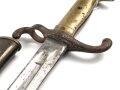 Preußen, Kaiserreich, Seitengewehr Modell 1871, nummerngleicher Truppenstempel, Hersteller Lüneschloß Solingen, Abnahmestempel W 74, ungereinigtes Stück