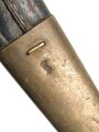 Preußen, Kaiserreich, Seitengewehr Modell 1871, nummerngleicher Truppenstempel, Hersteller Lüneschloß Solingen, Abnahmestempel W 74, ungereinigtes Stück
