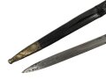 Preußen, Kaiserreich,Faschinenmesser Modell 1864 U/M, Eigentumstück mit Koppelschuh, dieser auf der Rückseite mit Nagelloch, Hersteller Solingen, Scheidennaht an 2 Stelle ca 10 cm offen , Leder hart