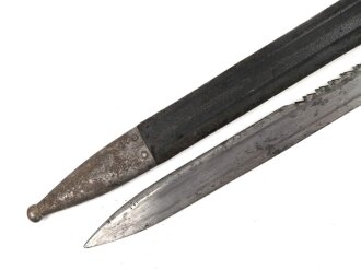 Schweiz, Seitengewehr Modell 1878 Vetterl mit Säge, Hersteller JG Neuhausen, ungereinigt,