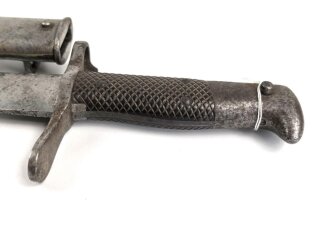Schweiz, Seitengewehr Modell 1878 Vetterl mit Säge, Hersteller JG Neuhausen, ungereinigt,