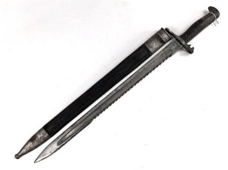 Schweiz, Seitengewehr Modell 1878 Vetterl mit Säge, Hersteller JG Neuhausen, ungereinigt,