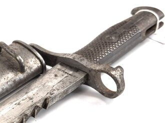 Schweiz, Seitengewehr Modell 1878 Vetterl mit Säge, Hersteller JG Neuhausen, ungereinigt,