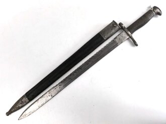 Schweiz, Seitengewehr Modell 1878 Vetterl mit Säge, Hersteller JG Neuhausen, ungereinigt,
