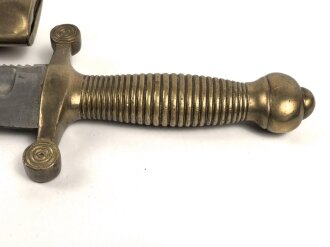 Russland, Faschinenmesser M1835 für Pioniere und Kanoniere mit Sägerücken,  das Messinggefäß entspricht dem französischen Muster 1831, jedoch zierlicher ,