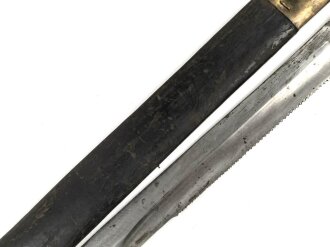 Russland, Faschinenmesser M1835 für Pioniere und Kanoniere mit Sägerücken,  das Messinggefäß entspricht dem französischen Muster 1831, jedoch zierlicher ,