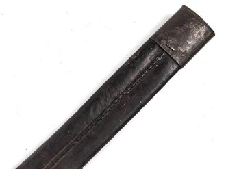 Württemberg, Scheide für Infanterie Faschinenmesser Modell 1829 , Truppenstempel auf Tragehaken, weiches Leder