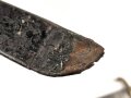Sachsen, Faschinenmesser Modell 1845 , Truppenstempel auf Parierstange, Königskrone auf Parierstangenende, Scheide mit ungewöhnlicher Befestigung, ähnlich Bayern, jedoch passgenau, Ortblech fehlt, Leder biegsam