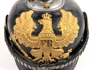 1. Weltkrieg Preussen, Pickelhaube für einen Offizier der Artillerie. Kriegsfertigung in gutem Gesamtzustand