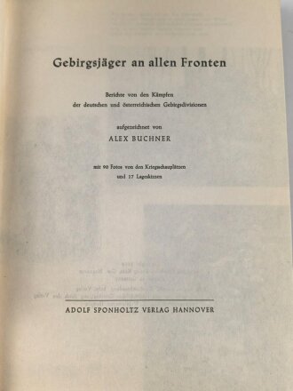 "Gebirgsjäger an allen Fronten - Berichte von...