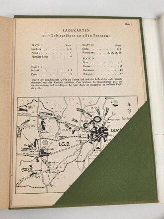 "Gebirgsjäger an allen Fronten - Berichte von den Kämpfen der deutschen und österreichischen Gebirgsdivisionen" 256 Seiten, datiert 1954, DIN A5