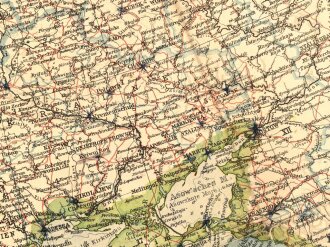 "Europäisches Rußland" Tornisterschrift des Oberkommandos der Wehrmacht Heft 51, Landkarte, datiert 1941,  Maße: 88 x 64.5 cm gebraucht