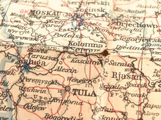 "Europäisches Rußland" Tornisterschrift des Oberkommandos der Wehrmacht Heft 51, Landkarte, datiert 1941,  Maße: 88 x 64.5 cm gebraucht