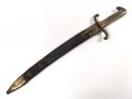 Preußen Kaiserreich, Faschinenmesser Modell 1864 U/M, Hersteller Jung & Söhne, W 72, Truppenstempel 1.M. auf Parierstange und Mundblech