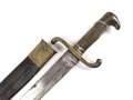 Preußen Kaiserreich, Faschinenmesser Modell 1864 U/M, Hersteller Jung & Söhne, W 72, Truppenstempel 1.M. auf Parierstange und Mundblech