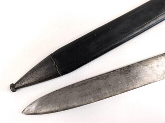 Jaglicher Hauer, Hersteller Gebrüder Dittmar Heilbronn,  mit dazugehöriger Tragevorrichtung, eventuell auch von württembergischen Jägereinheiten getragen, Scheidenspalt ca 5mm, keine Truppenstempel,