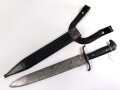 Jaglicher Hauer, Hersteller Gebrüder Dittmar Heilbronn,  mit dazugehöriger Tragevorrichtung, eventuell auch von württembergischen Jägereinheiten getragen, Scheidenspalt ca 5mm, keine Truppenstempel,