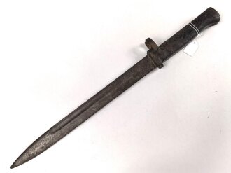 1.Weltkrieg, Kaiserreich, Ersatzseitengewehr Typ EB 28  mit gegossenem Stahlgriff und Hohlkehle ,ungereinigt,