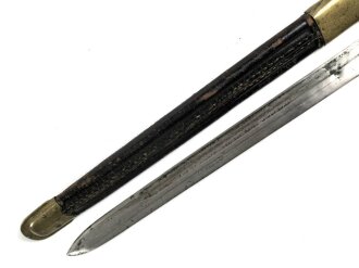 Italien, Seitengewehr Modell Carcano 1891 mit Lederscheide mit Messingbeschlägen, Hersteller Terni