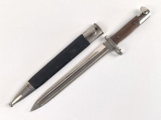 Kaiserreich, Seitengewehr Modell 1871/84 , aufpflanzbares Eigentumstück, Metallteile vernickelt,