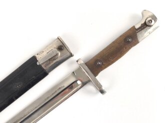 Kaiserreich, Seitengewehr Modell 1871/84 , aufpflanzbares Eigentumstück, Metallteile vernickelt,