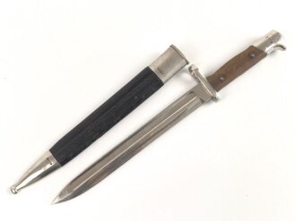 Kaiserreich, Seitengewehr Modell 1871/84 , aufpflanzbares Eigentumstück, Metallteile vernickelt,