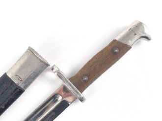 Kaiserreich, Seitengewehr Modell 1871/84 , aufpflanzbares Eigentumstück, Metallteile vernickelt,