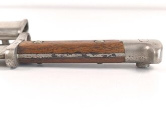Kaiserreich, Seitengewehr Modell 1871/84 , aufpflanzbares Eigentumstück, Metallteile vernickelt,