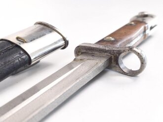 Kaiserreich, Seitengewehr Modell 1871/84 , aufpflanzbares Eigentumstück, Metallteile vernickelt,