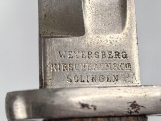 Kaiserreich, Seitengewehr Modell 1871/84 , aufpflanzbares Eigentumstück, Metallteile vernickelt,