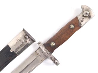 Kaiserreich, Seitengewehr Modell 1871/84 , aufpflanzbares Eigentumstück, Metallteile vernickelt,