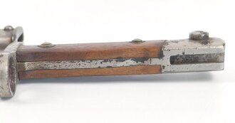 Kaiserreich, Seitengewehr Modell 1871/84 , aufpflanzbares Eigentumstück, Metallteile vernickelt,