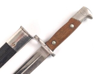 Kaiserreich, Seitengewehr Modell 1871/84 , aufpflanzbares Eigentumstück, Metallteile vernickelt,