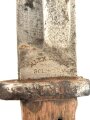 Kaiserreich, Seitengewehr Modell 1884/98 alter Art, mit Lederscheide , nummerngleicher Truppenstempel, Abnahmestempel auf Klinge W 88  und Kontrollmarken auf  Griffkasten   , Hersteller Alex Coppel Solingen, ungereinigt