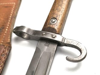 Österreich, Seitengewehr  Modell 1895 Mannlicher mit Koppelschuh für Stutzen, mit Portepeeöse, Hersteller FGGY