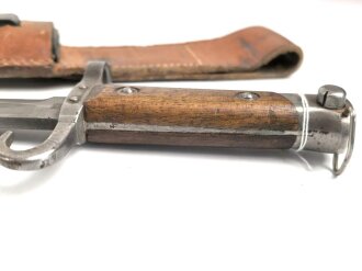 Österreich, Seitengewehr  Modell 1895 Mannlicher mit Koppelschuh für Stutzen, mit Portepeeöse, Hersteller FGGY