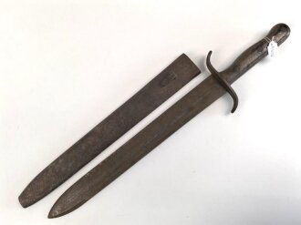 Österreich, Pionierfaschinenmesser Modell 1915  mit Scheide, Klinge  mit Doppeladler und R gestempelt, ungereinigt