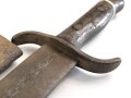 Österreich, Pionierfaschinenmesser Modell 1915  mit Scheide, Klinge  mit Doppeladler und R gestempelt, ungereinigt