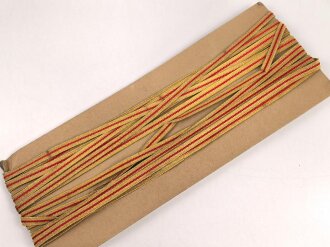 Deutsches Rotes Kreuz DRK, Auszeichnungsborte Metallfaden golden mit rotem Durchzug. Breite 8mm. Sie erhalten je 10cm von der Rolle abgeschnitten. Das letzte Foto zeigt die Kombinationen für die Dienstjahre. Siehe auch Artikelnummer 56892, 84516, 56893